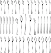 30 Pcs Silverware Set 18/0 Stainless Steel Flatware Set, Dishwasher Safe