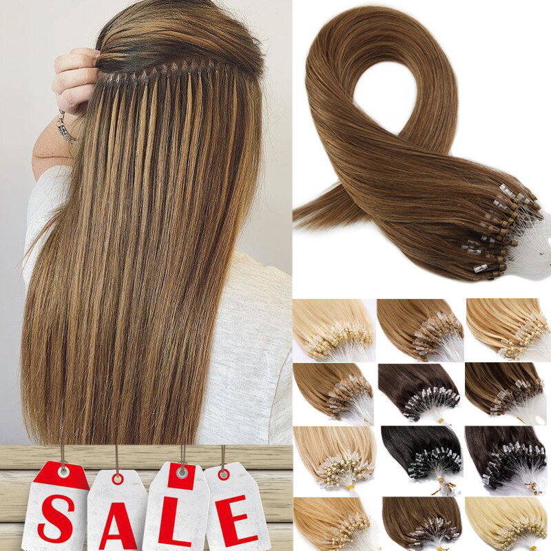 16-24Inch Easy Loop Micro Ring Bead 100% Real Remy Human  display picture 1