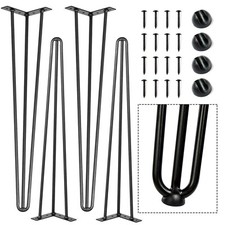 30" Heavy Duty Metal Table Legs Hairpin Furniture Legs for Bench, Desk, Chair