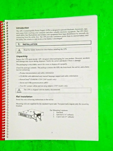 UPS User Manual APC Smart-UPS 2U 750-1000-1500VA used - Picture 3 of 10