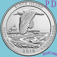 2018 P&D BLOCK ISLAND WILDLIFE (RHODE ISLAND) TWO QUARTERS UNCIRCULATED SET