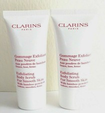 Lot 2: Clarins Exfoliating Body Scrub Smooth Skin Bamboo Powers 30ml 1oz 60ml
