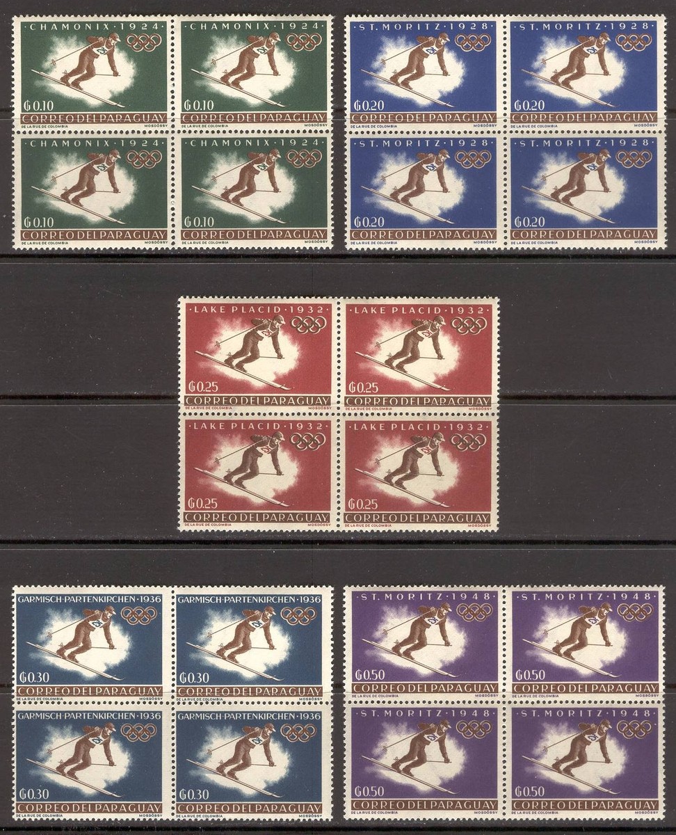 Paraguay A96 MNH 20v 1963 Olympic Sports Skiing | eBay