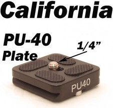 PU-40 Quick Release Plate J1 N1 Tripod ball head Arca Swiss w 1/4" Screw PU40