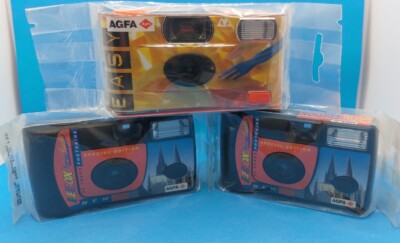 3 x AGFA Einwegkamera 2 x Kölner DomLEBOX turbo flash/ 1 x EASY FLASH