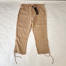 DG2 Diane Gilman Twill Utility Ankle Pant Ruching Women's Sz 14