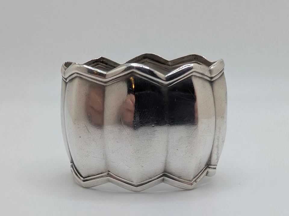 Antiguo Anillo Servilletero Plata 800 "SM" Iniciales Grabado Foto 2 de 4