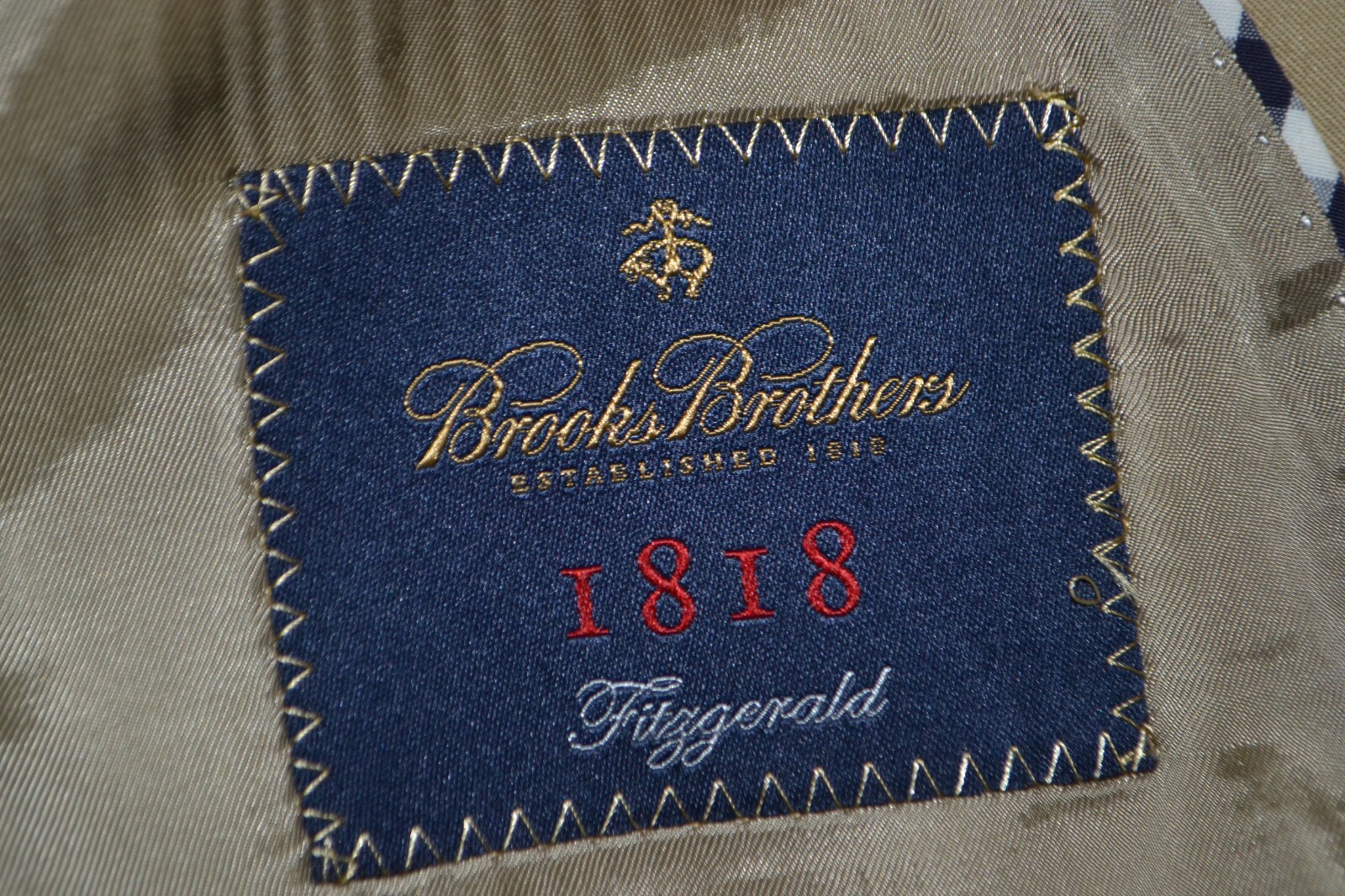 Brooks Brothers Men Fitzgerald Khaki Parial Lining 2 Button Sports Coat Sz 44R thumbnail 10