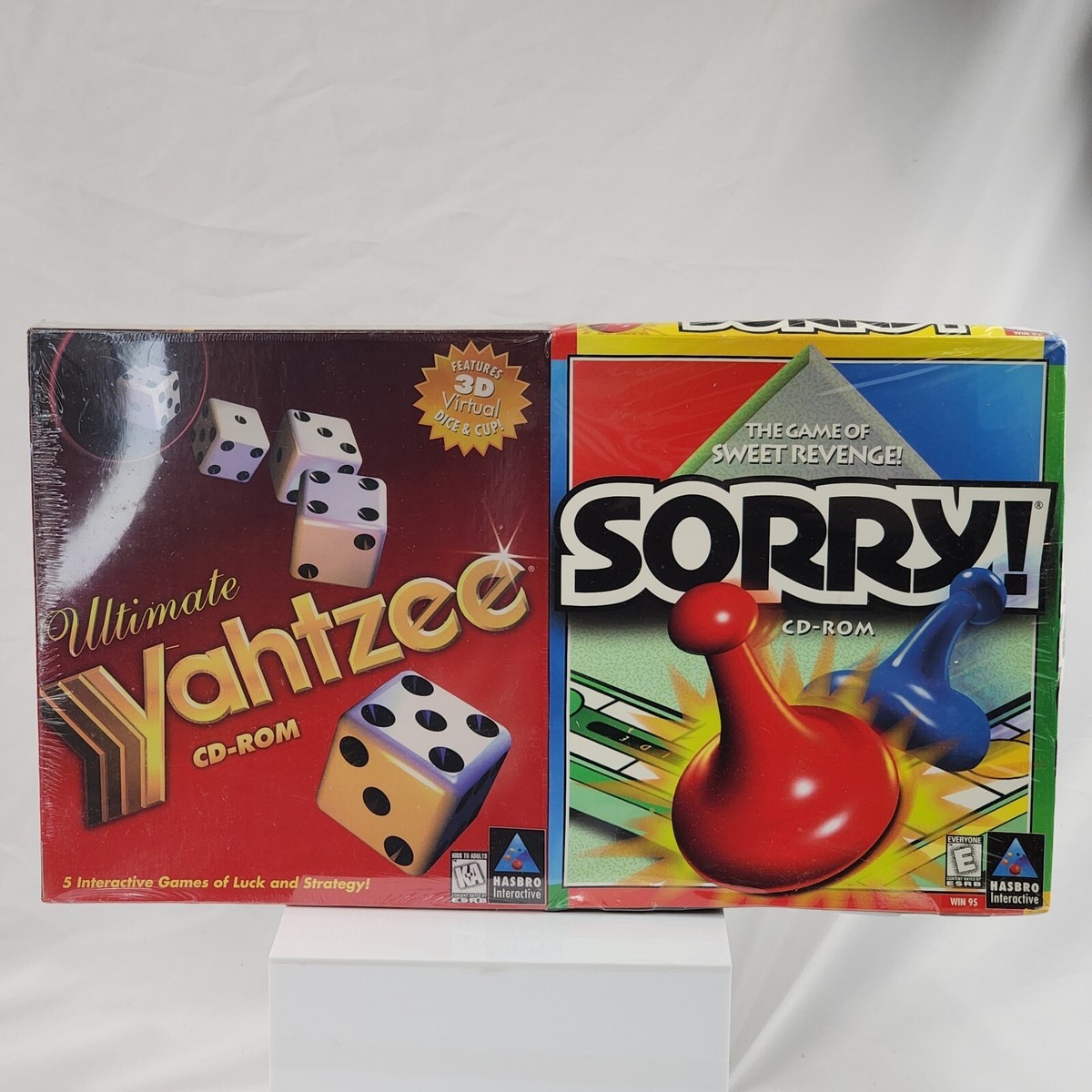 Vtg Ultimate Yahtzee & Sorry CD-ROM Hasbro PC Windows 95 Game Big