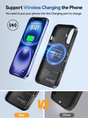 10000mAh Battery Charger Case for iPhone 16-16Pro Max Portable Power Bank Case - Picture 14 of 37