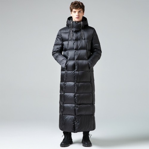 Down Coat Hooded Overlength Jacket 