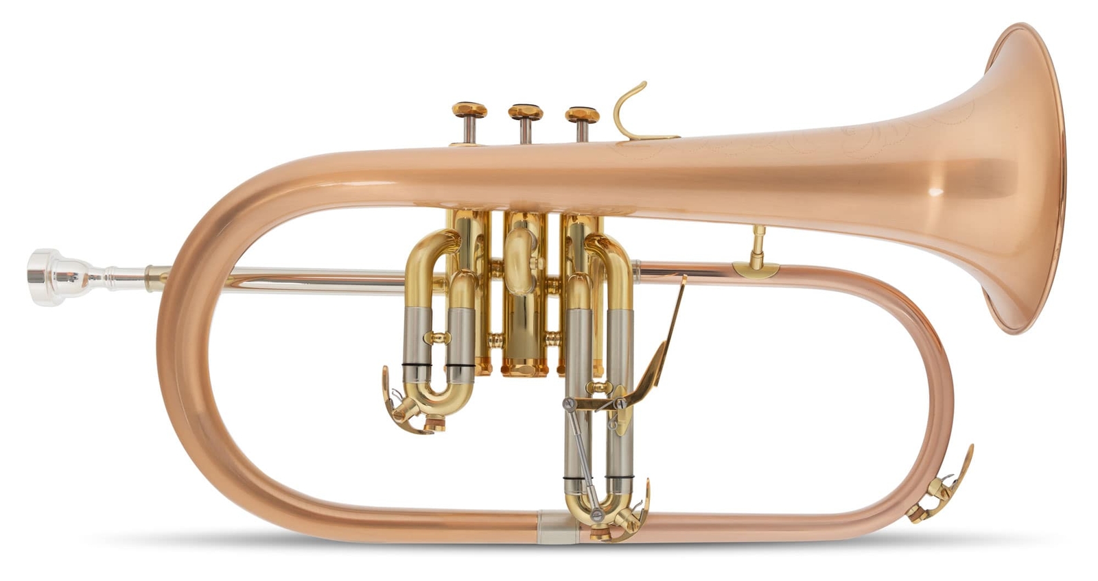Flicorno Corno Sib Bronzo Fosforoso Spazzolato Flugelhorn con Bocchino Custodia