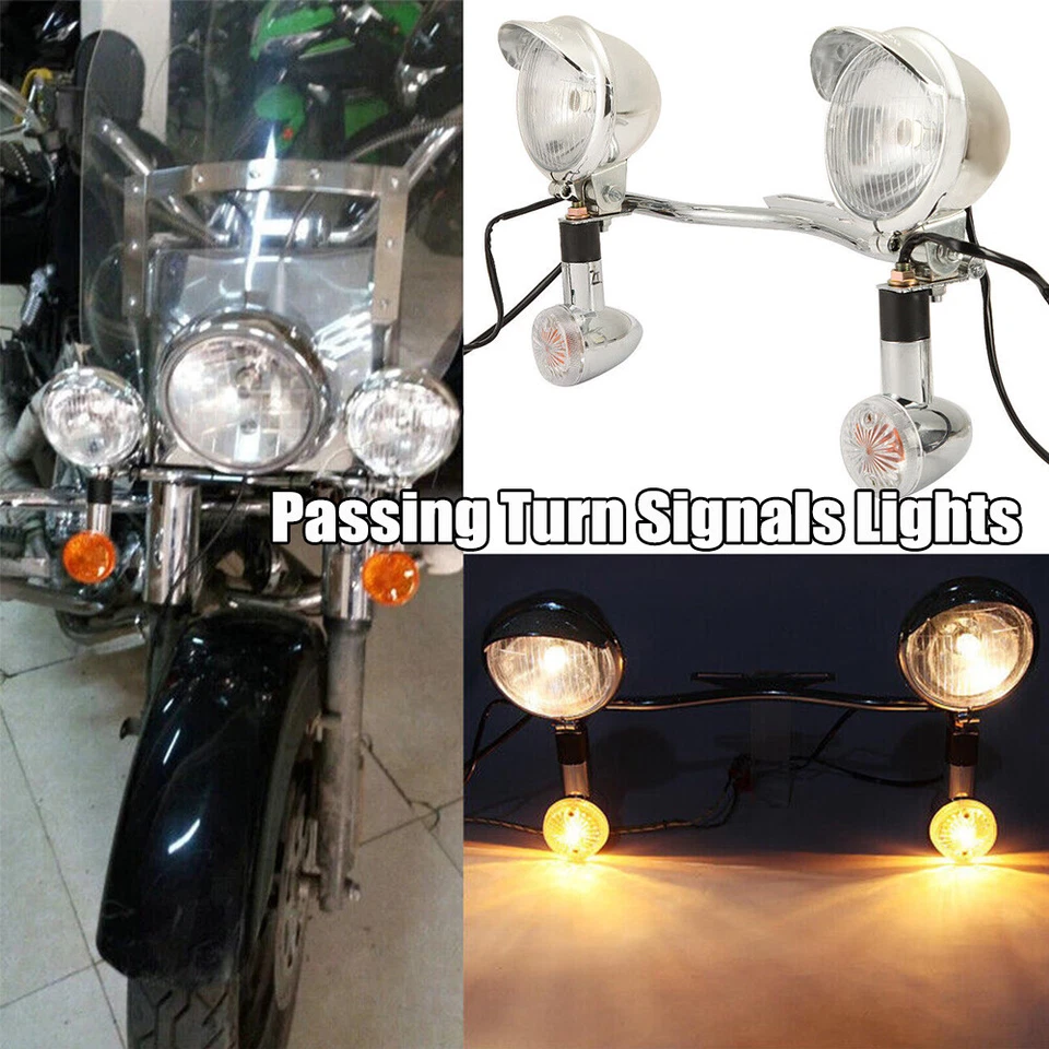 Kit de barra de farol de neblina de passagem para Yamaha V-Star 250 650 XVS650 950 1100 1300 Classic - Imagem 4 de 4