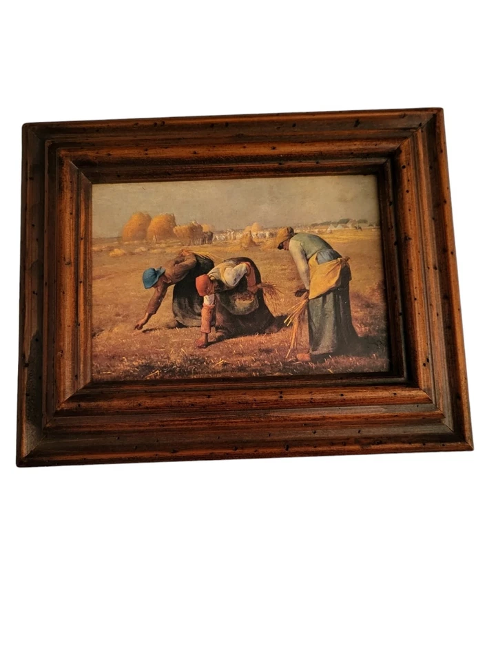 The Gleaners By Jean F. Millet Vintage Print In Buco Frame 8.5'×7" Miniature  - Image 2 of 4