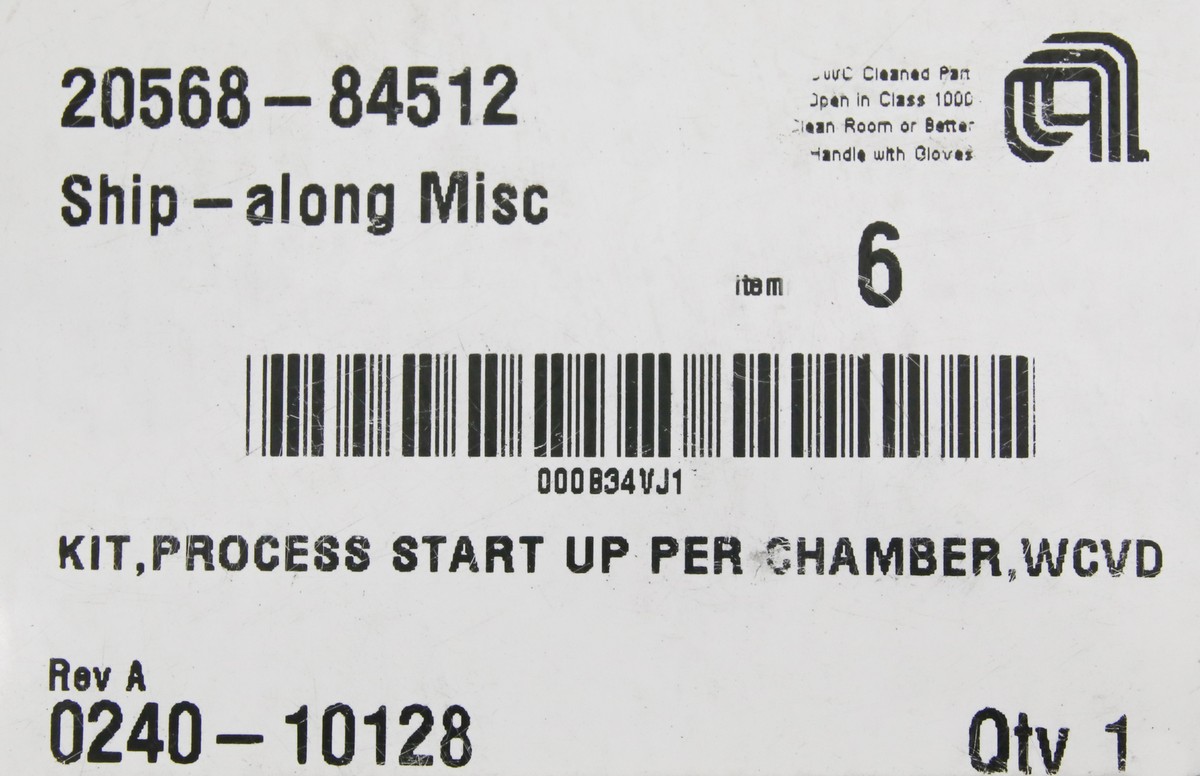 アップビー 11719 APPLIED MATERIALS KIT, PROCESS START UP PER CHAMBER, WCVD