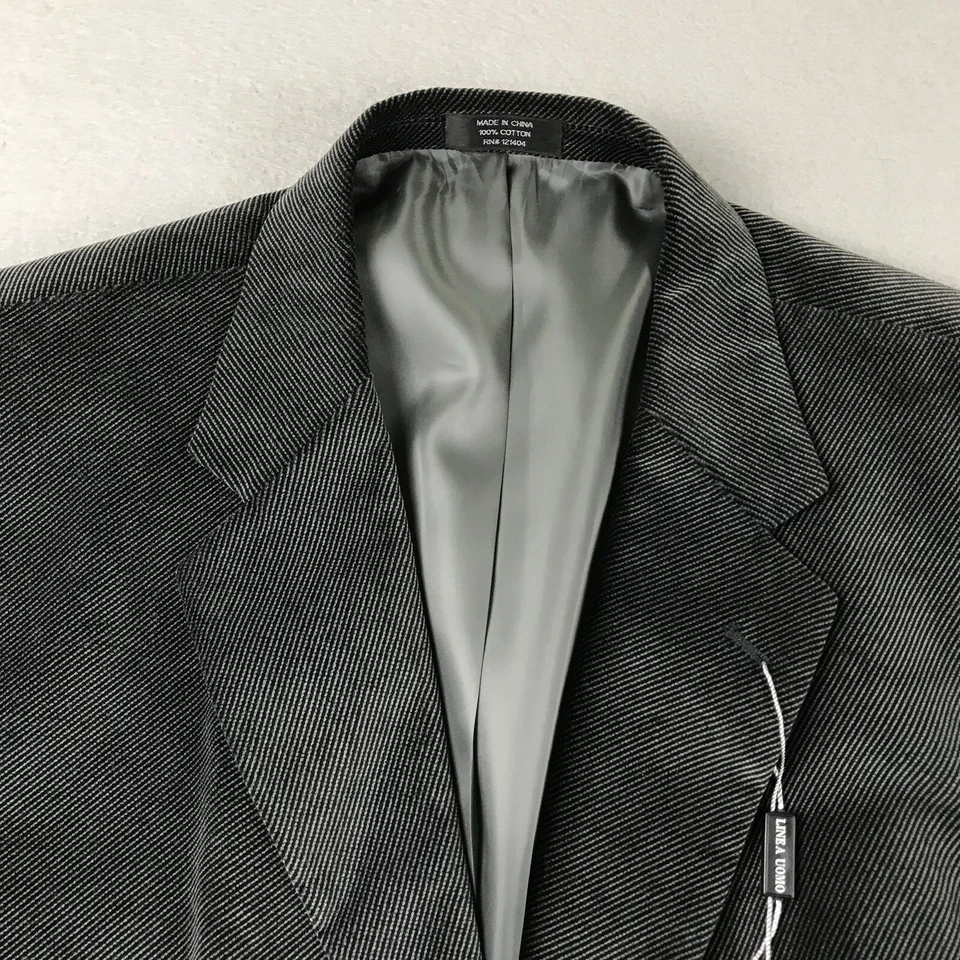 Blazer Linea Uomo Para Hombre 48 Regular Gris 100% Algodón Chaqueta Nuevo Con Etiquetas Foto 2 de 4