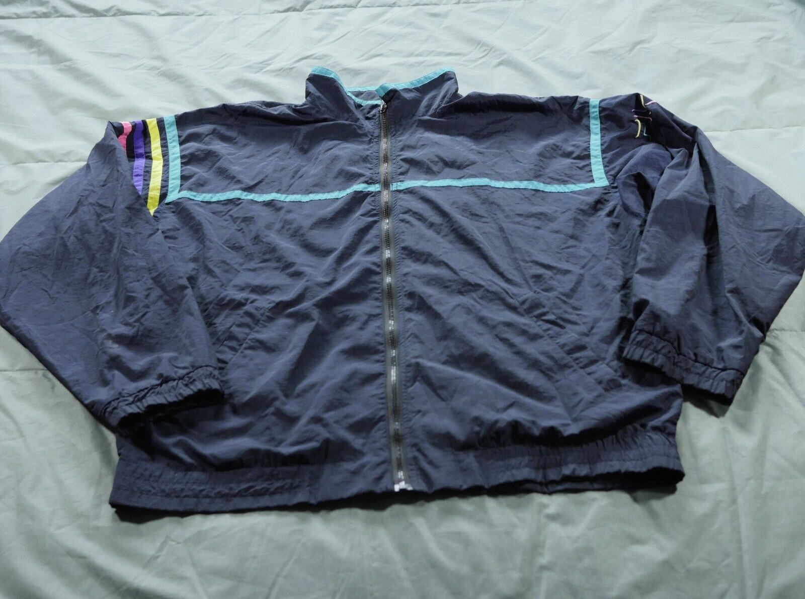 Giacca Vintage Fila Uomo 46 Eu Blu Morbido Guscio Vento Leggera Italia