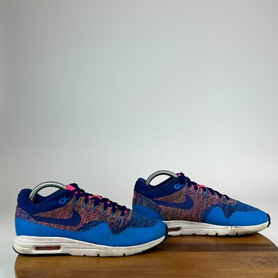 Womens Nike Air Max 1 Ultra Flyknit Blue Athletic Shoes Sneakers Size 9 M GUC