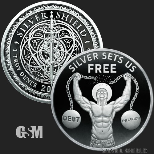 2023 1OZ Silver Sets Us Free Proof .999 Silver Shield - Collector Mini-Mintage - Picture 4 of 5