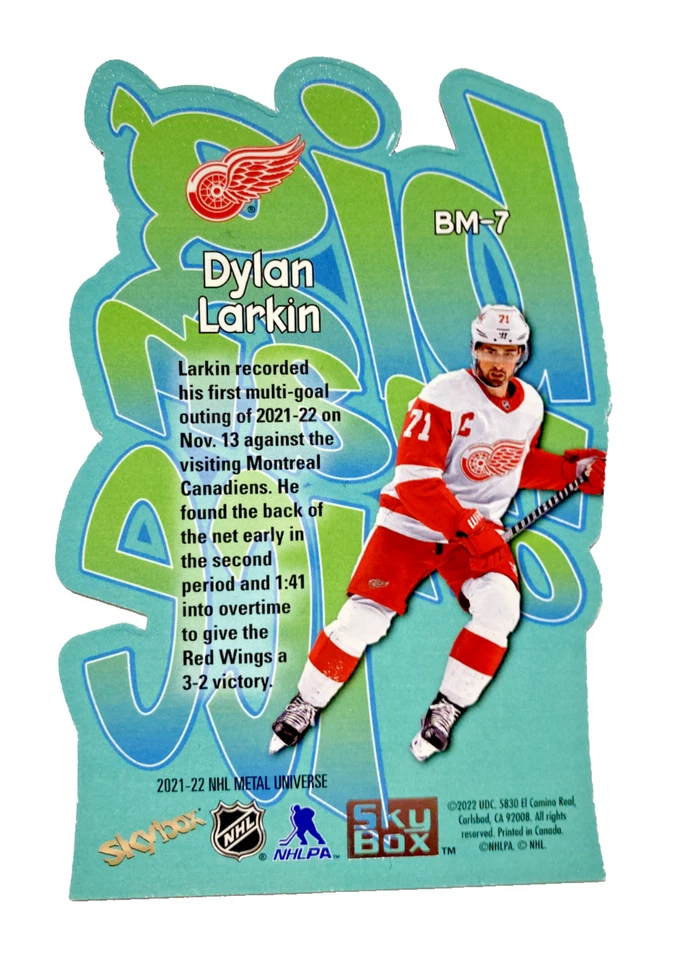 2021-22 UD Skybox Metal Universe Big Man on Ice #BM-7 Dylan Larkin - Detroit - Image 2 of 2