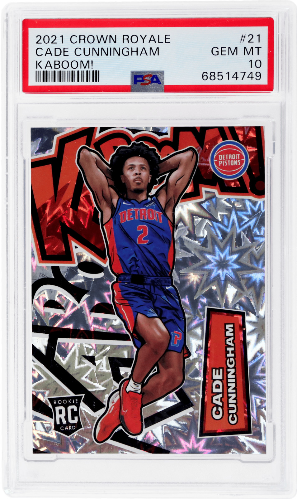 2021 Panini Crown Royale Cade Cunningham Kaboom! #21 PSA 10 Rookie RC