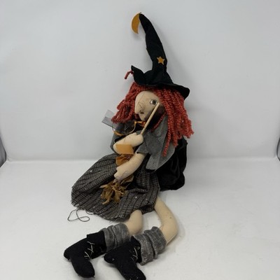 Halloween Witch Delton plush whimsical Happy folk art primitive
