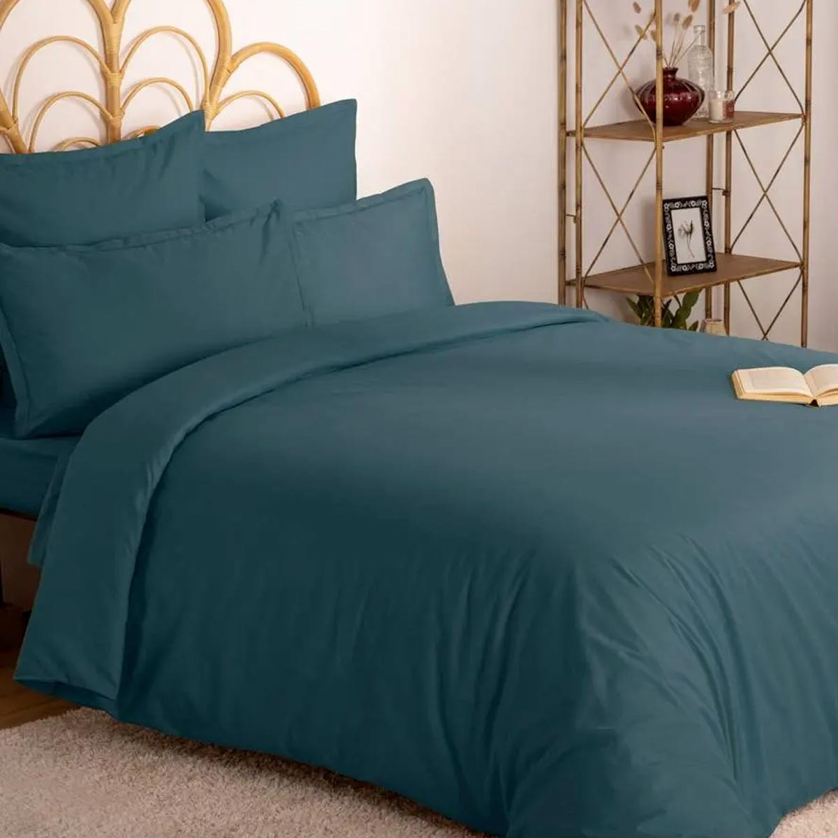 Housse de couette bleu orage 240x220cm pour chambre parentale cocooning