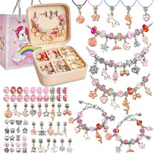 DIY Charm Bracelet Making Kit 162pcs Kids Jewelry Kit w/ Organizer Box