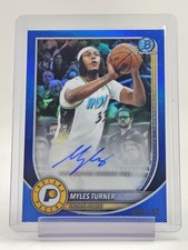 MYLES TURNER 2025-26 BOWMAN CHROME AUTO BLUE REFRACTOR /150 INDIANA PACERS Q3882
