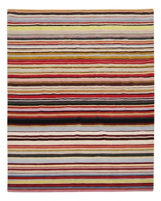 Hand Tufted Wool Multicolor Striped Rug 8x10 Large Area Carpet Handmade Modern