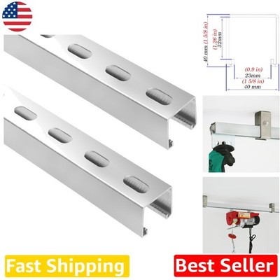 Durable 5ft Strut Channel 2pk 1-5/8'' Metal U Channel Slotted Back Pre-Galvanized