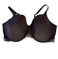 Adore Me 07585 Annabelle Lined Full Coverage Bra Underwire 46DDD Black Purple