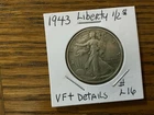 1943 Walking Liberty Half Dollar VF+ details L16