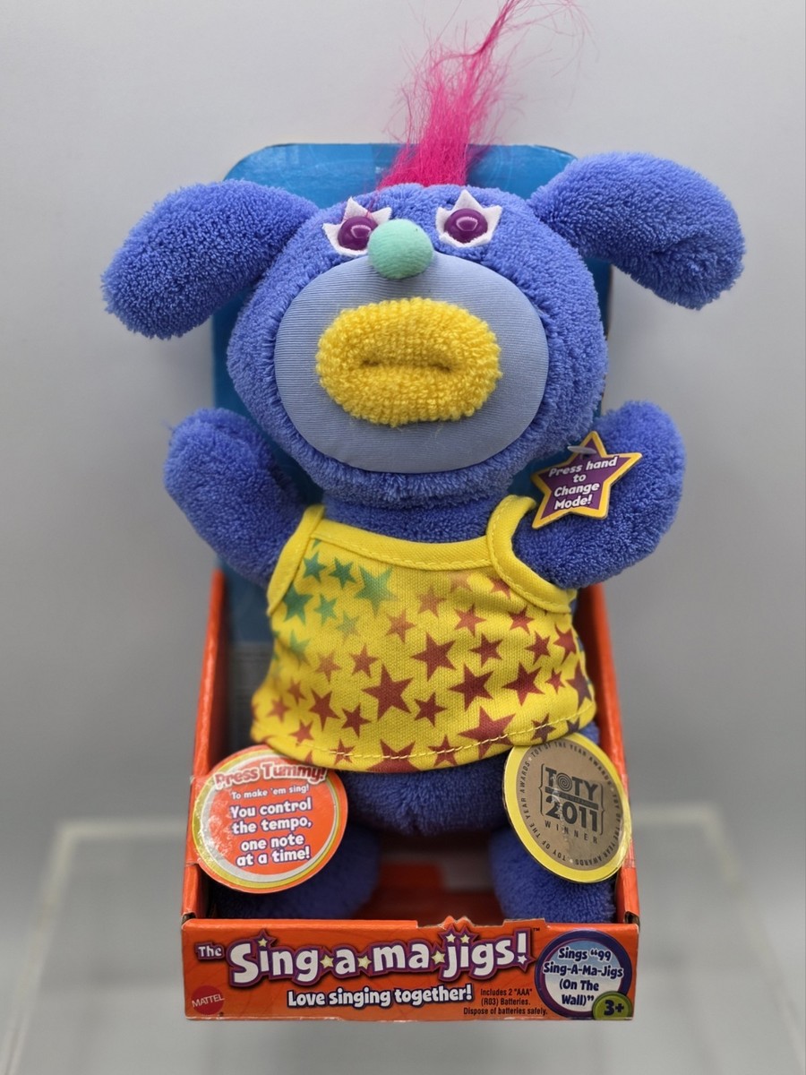 RARE Sing-a-ma-jigs Plush - Purple – Sings “On The Wall” NIB +