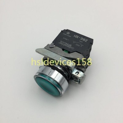 1pc used 100% tested green illuminated button XB4BW33G5 AC110V *tm