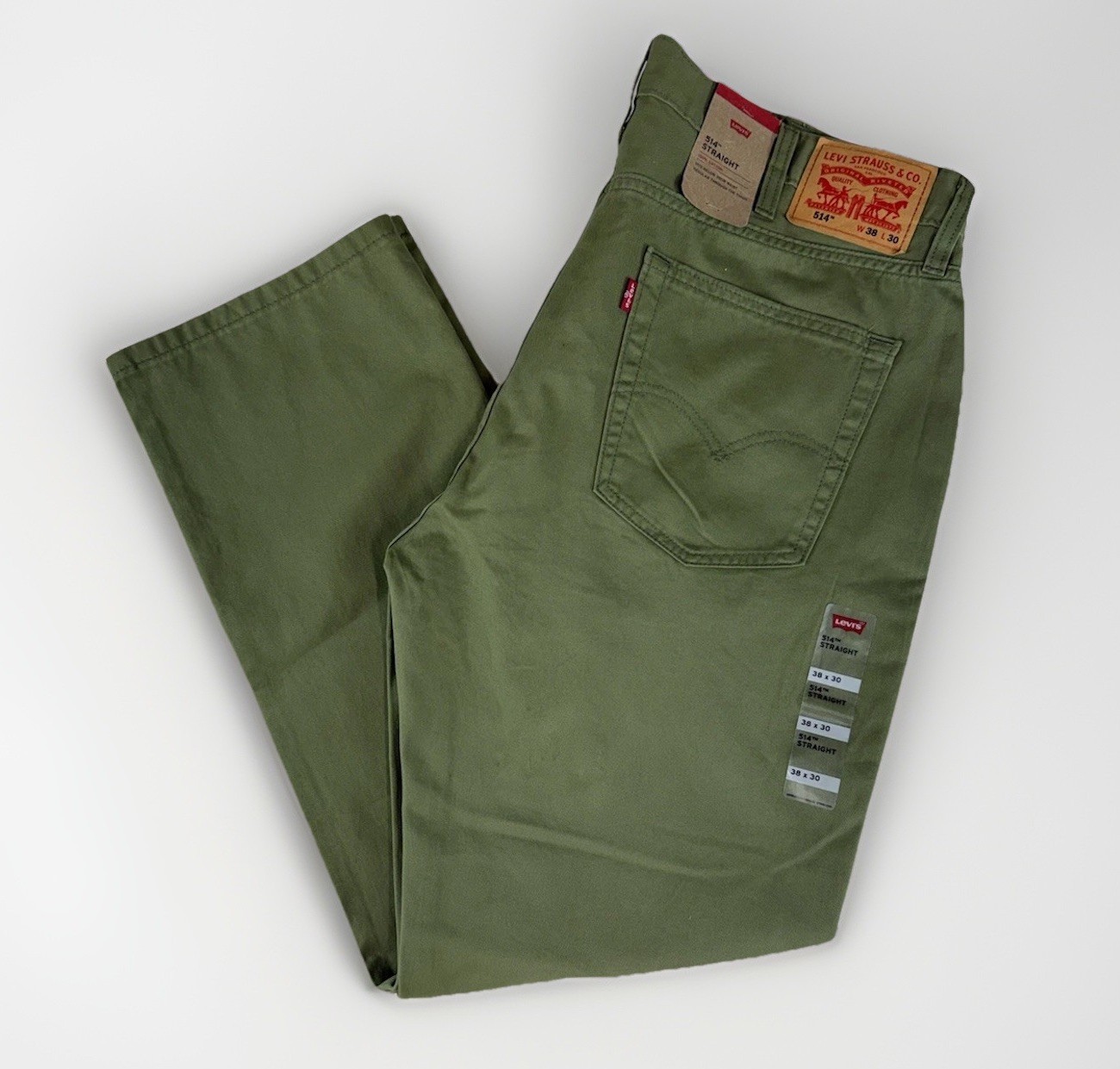 &rsquo;s Size 38x30 Olive Green Denim Cotton