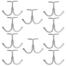 10 PCS Double Prong Ceiling Hook Towel Robe Coat Clothes Closet Cabinet White