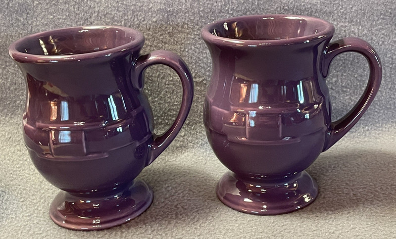 Lot Longaberger Wov Trad Eggplant Purple Pottery Latte Mug Coffee Cup 5.25" Tall
