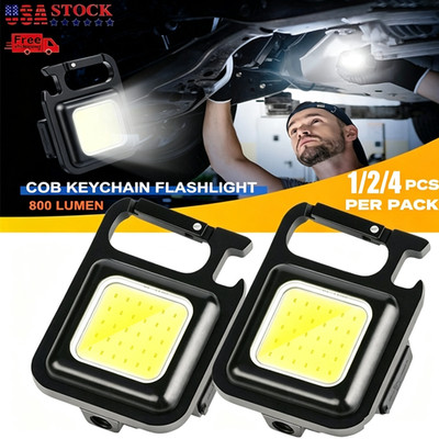 800 Lumens Mini COB Flashlights Bright Rechargeable Keychain Small Pocket Light