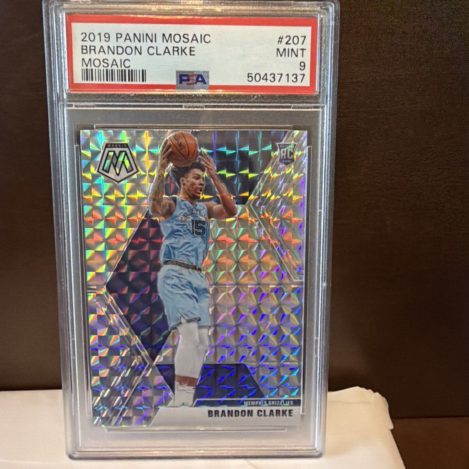 2019-20 Panini Mosaic - Rookies Brandon Clarke #207 Silver Mosaic Prizm (RC)