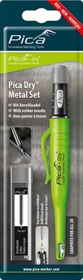 Pica Dry Longlife Automatic Pencil Tieflochmarker mit Anreißnadel Metall Bundle