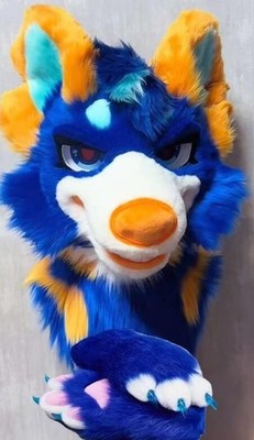 Fursuit Long haired Dog Fox Mascot Party Halloween Fur Cosplay(head+claws)