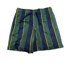 DSG Boys Mesh Gym Shorts XS 6-7 Throwback Stripes Green Navy Yellow Athletic New