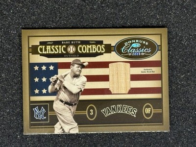 Babe Ruth Ted Williams #3/5 2005 Donruss Classic Combos Dual Bat Game Used