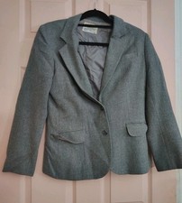 Unbranded Gray 7/8 Wool - Acrylic - Polyester 3/4 Sleeve Long Sleeve Blazer