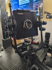 Cambo SC 4x5 large format camera WITHOUT lens but with 3 cassettes and Provia 