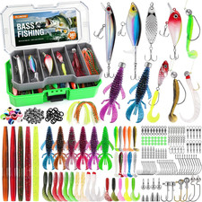 Bass Fishing Lures - 307PCS Professional Bass Fishing Kit with 6 Pre-Rigged Rigs