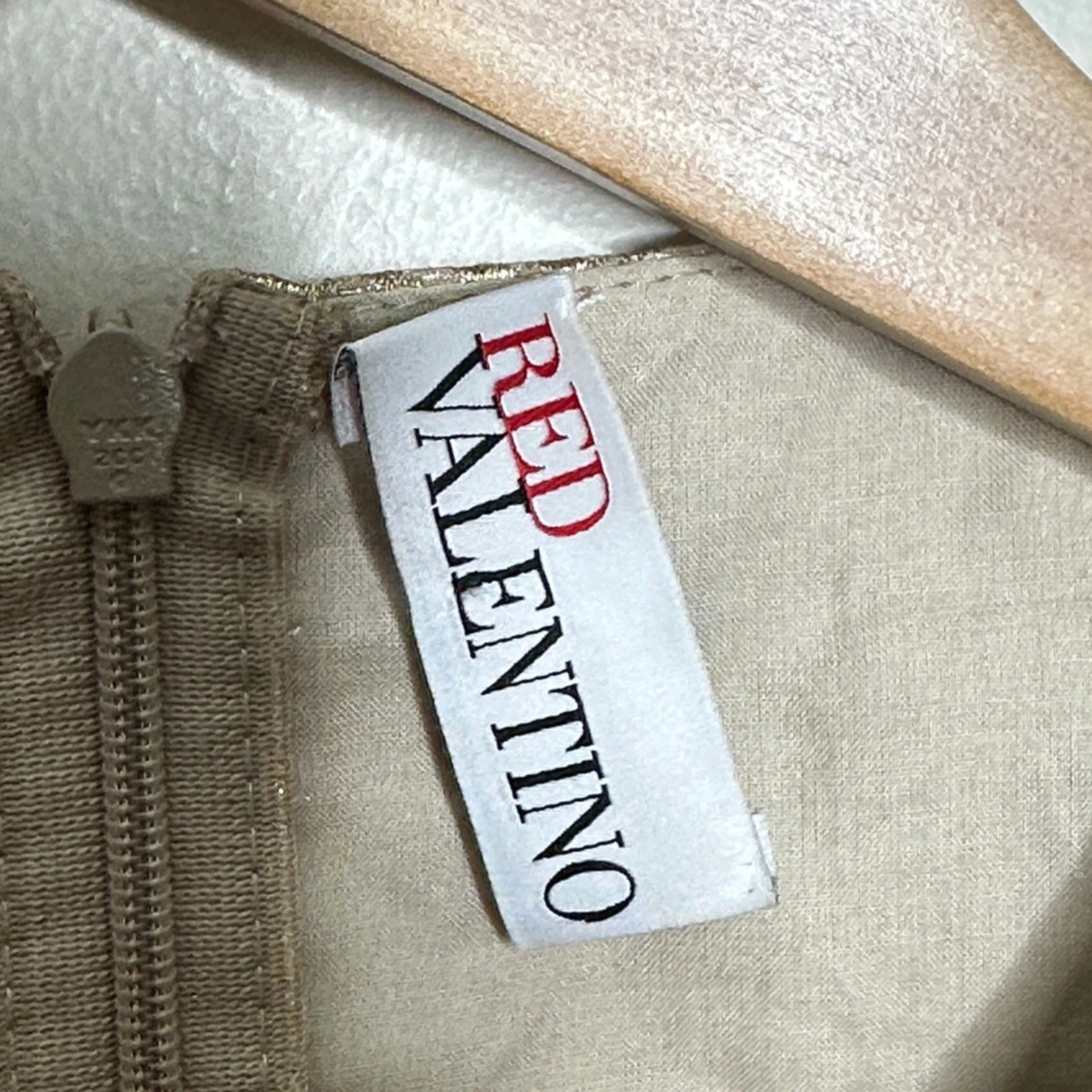 Abito tubino RED VALENTINO Lame jacquard oro metallizzato taglia 38 US 8 {3Z38}