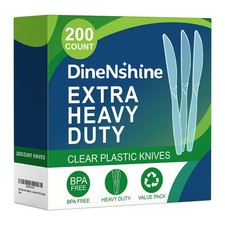 200 Pieces Clear Plastic Knives Heavy Duty Disposable -, BPA-Free, Heat Resis