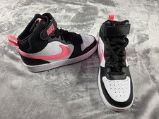 NWOB Nike Kids Court Borough Mid 2 Black Sunset Pulse White Sz 6Y Sneaker